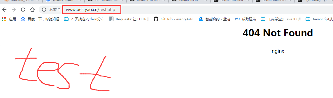 test.php文件，内容跟index.php完全一样，但是无法访问