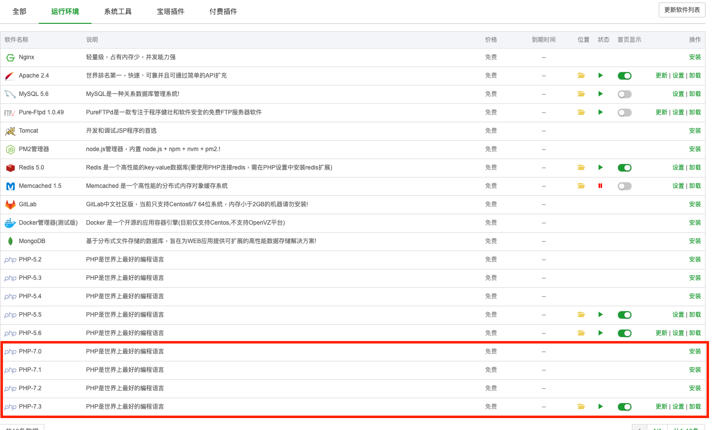 PHP7.0   7.1   7.2都無法安裝