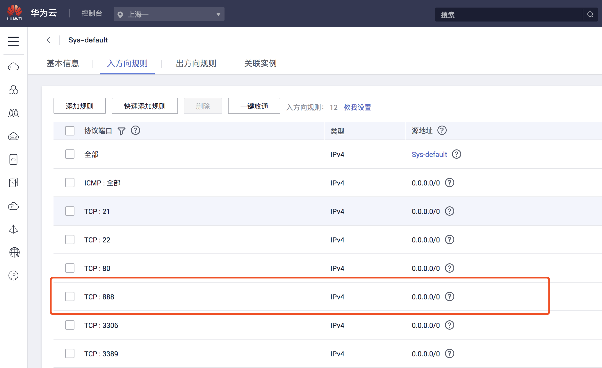 华为云888端口已经放开