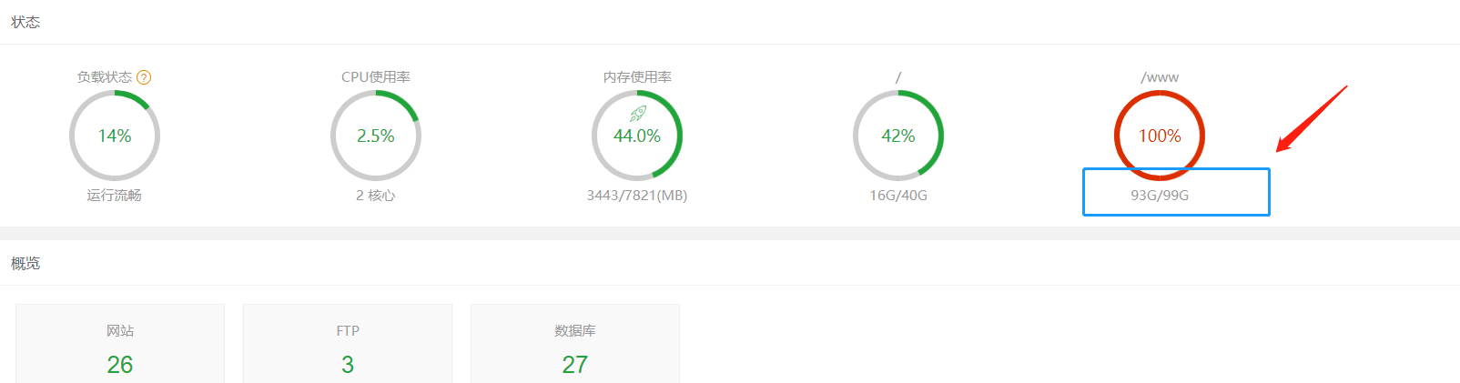 这个才用93G但是先是占用100%了，是怎么回事呢？