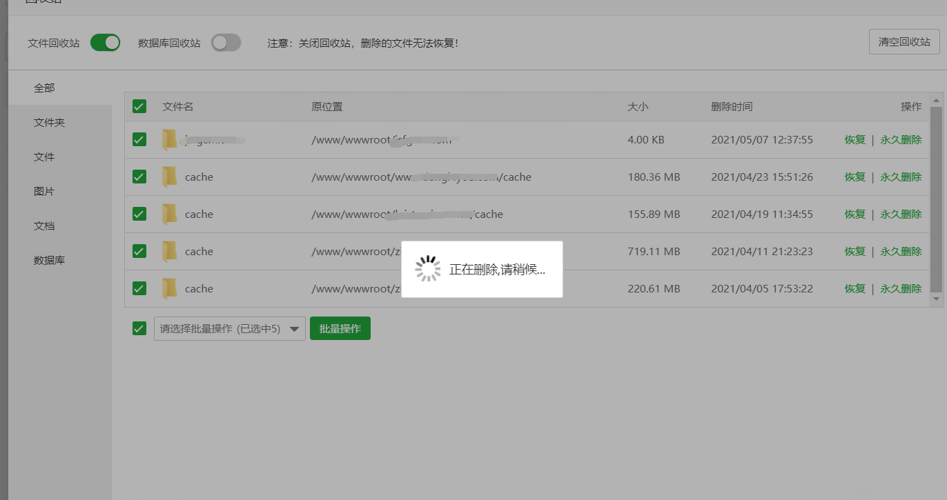 回收站删除不文件