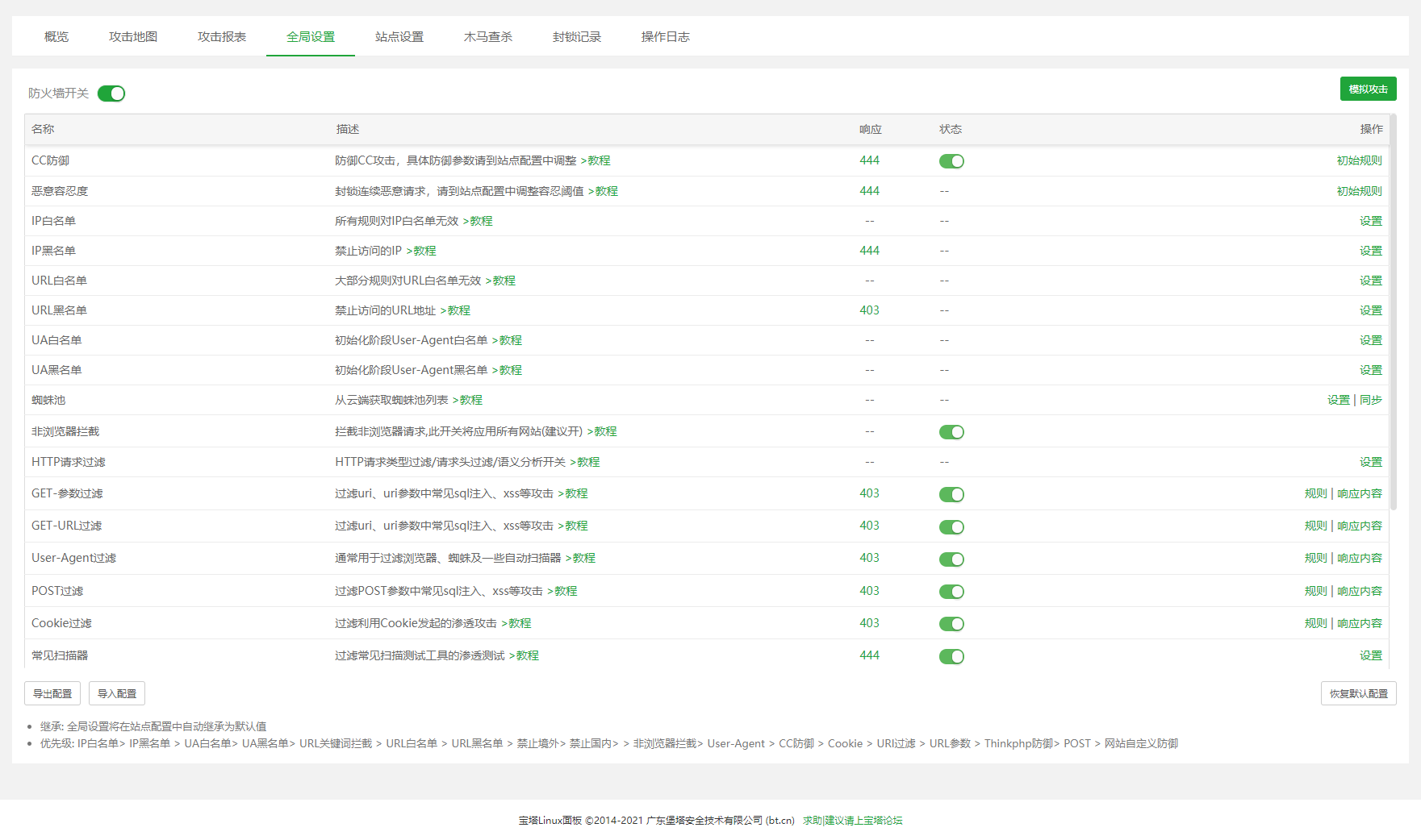 关于宝塔Nginx网站防火墙的说明使用插图13