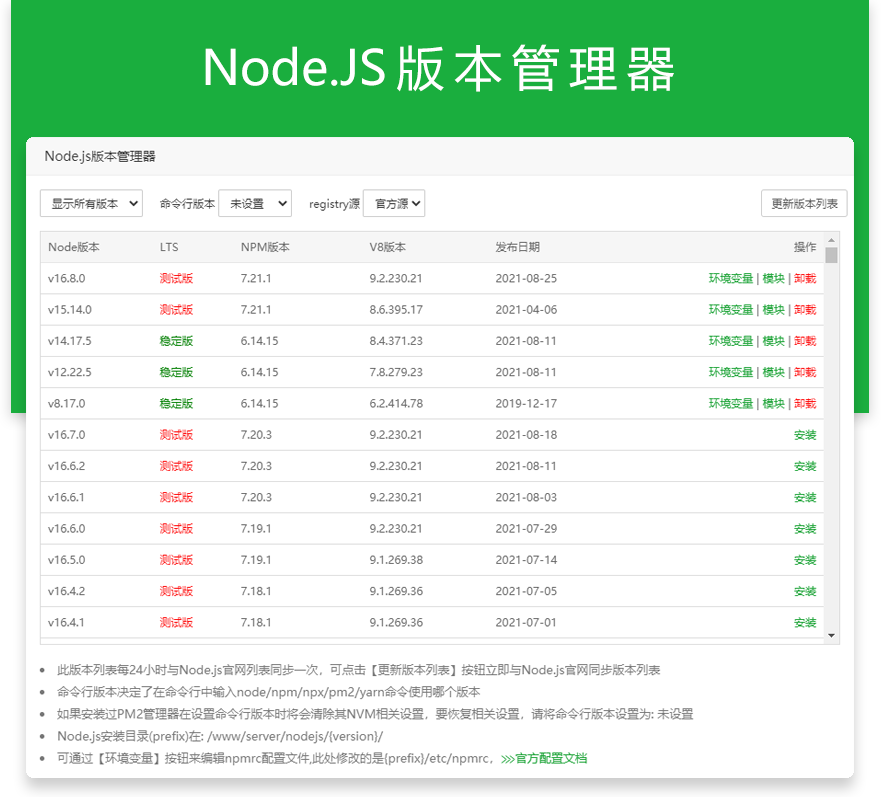 关于Node.js版本管理器使用说明兼项目部署实战教程插图