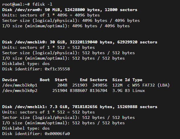 fdisk -l