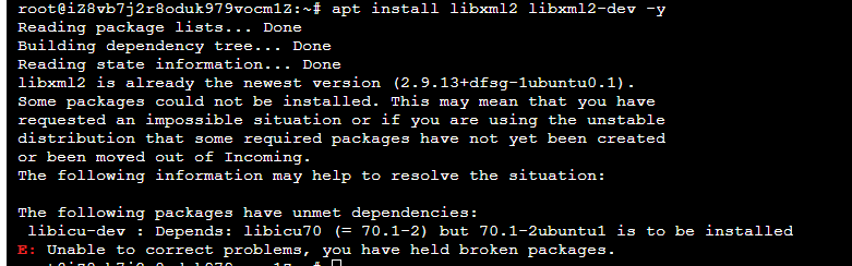 apt install libxml2 libxml2-dev -y