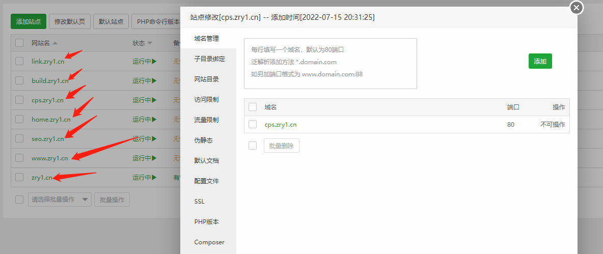 域名一直添加的没动
