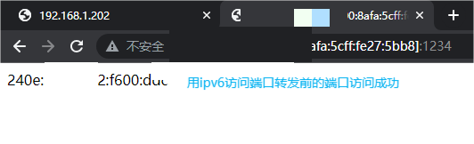 ipv6访问端口1234成功