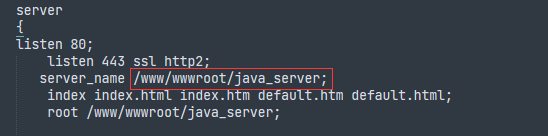 修改 springboot 启动参数后 nginx 中的配置文件 server_name 变成了 项目所在文件夹 本来应该是配置得外网 ...