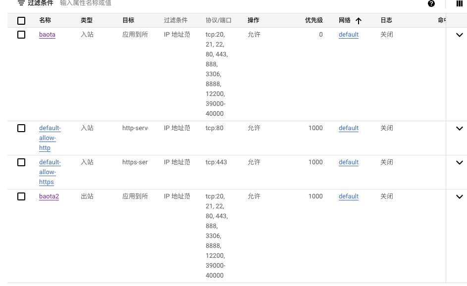 端口入站和出站都置了
