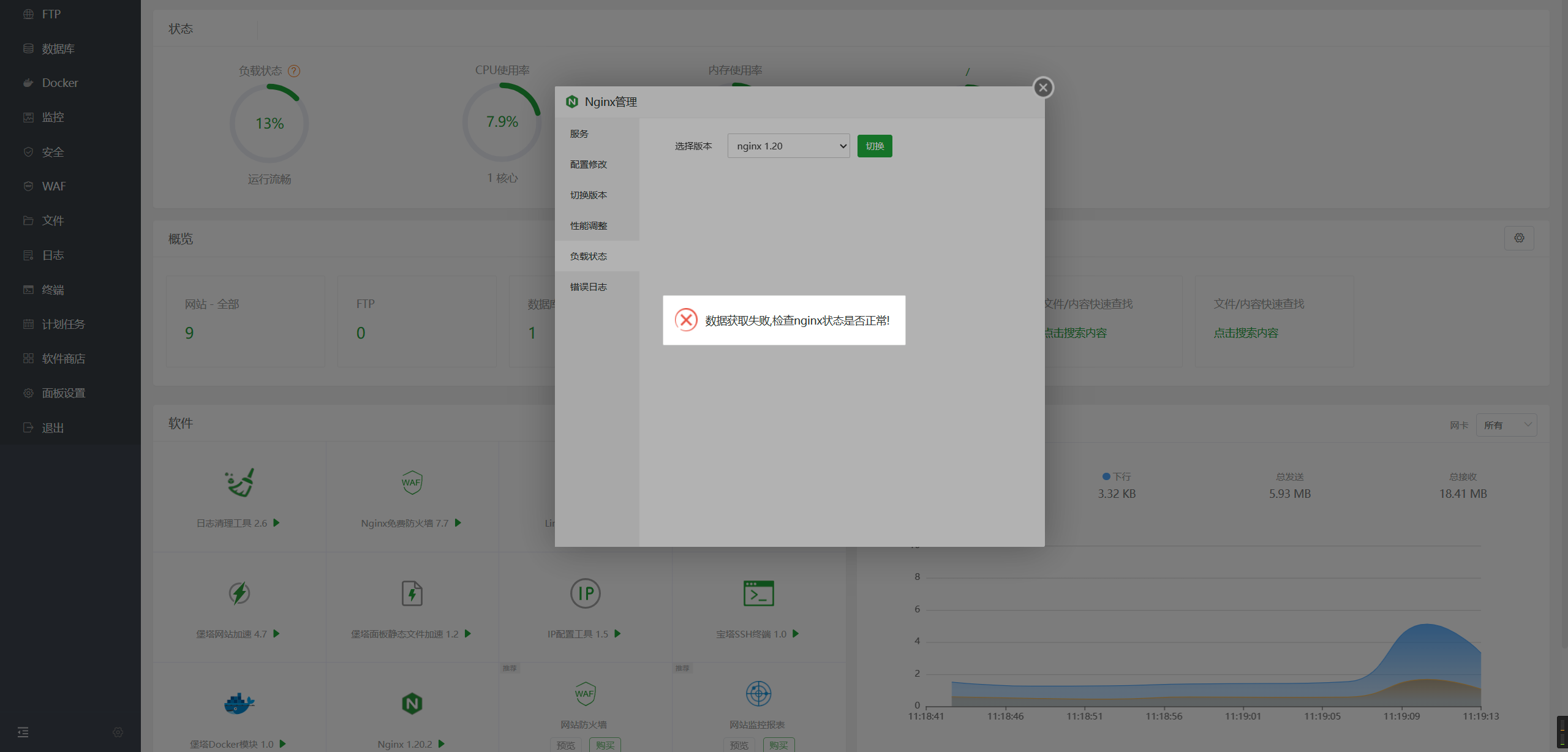 宝塔Nginx 报错
