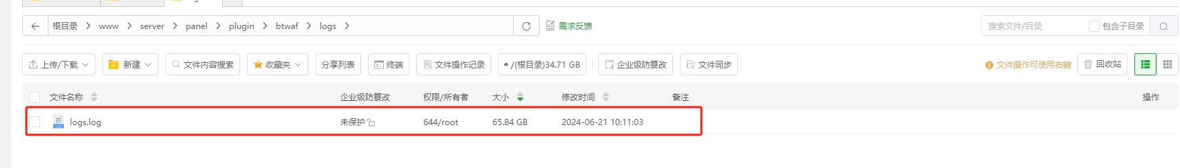 宝塔防火墙logs文件